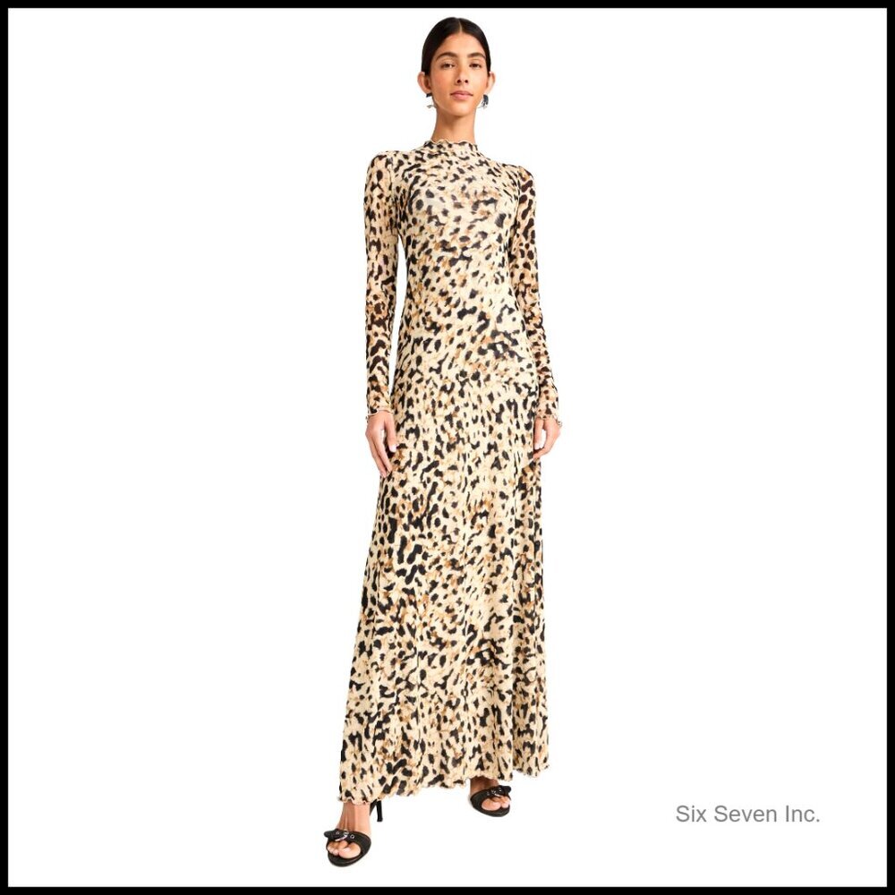 Lightweight Super-Stretch Mesh Maxi Dress with Lettuce Trim